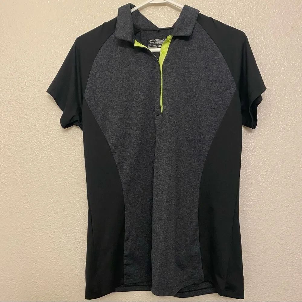 Nike Golf Dri Fit Tour stretch Performance Polo shirt 1/4 Snap size L